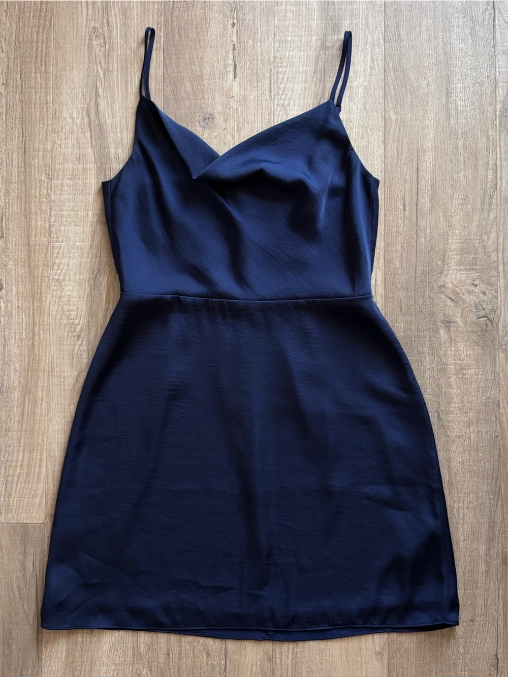 Sunday Best Spencer Satin Dress in Navy
